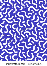 Vector hipster seamless pattern with brush stroke elements. Stylish colorful abstract background.