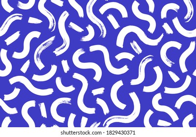 Vector hipster seamless pattern with brush stroke elements. Stylish colorful abstract background.