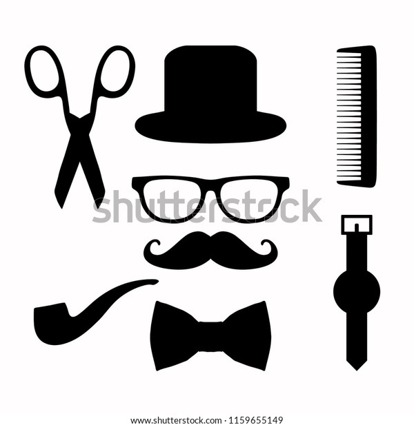 Vector Hipster Set Mens Accessories Clipart Stock Vector Royalty