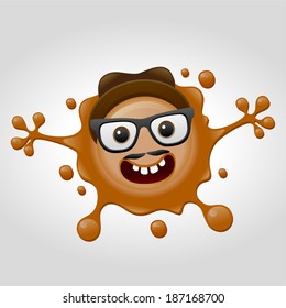 vector hipster splat character - Separate layers for easy editing