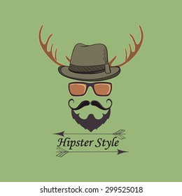 Vector Hipster style logo, excellent vector illustration, EPS 10