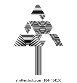 Vector Hipster Triangle Christmas tree . poster with different elements. Abstract Geometrical Poster. Modern Design Template with geometric shapes in various forms.illustration.