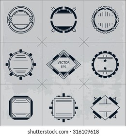 vector hipster vignettes set for labels and placard