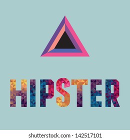 Vector hipster word made of triangles - vector illustration