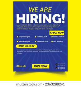  Vector hiring poster and flyer template