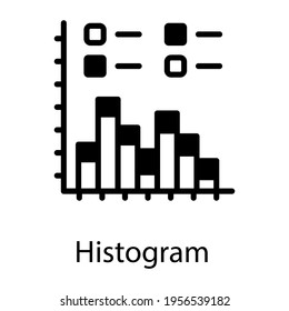 Vector of histogram in editable filled style, column graph