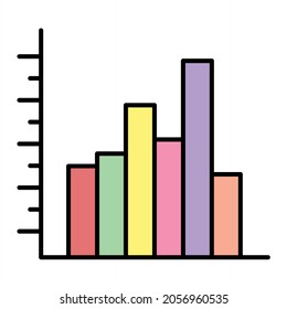 Vector Histogram Filled Outline Icon Design
