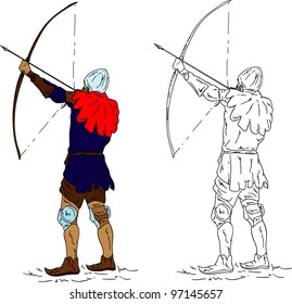 vector - historic archer, isolated on background