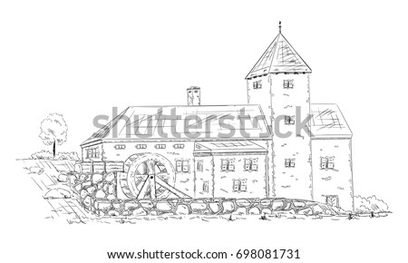 vector - historical building - isolated on background