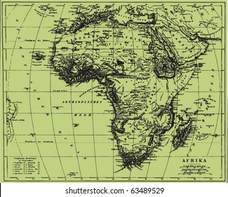 Vector Historical map of Africa from "The Bilderatlas" by F. A. Brockhaus atlas published in 1851. Other vector maps in my portfolio.