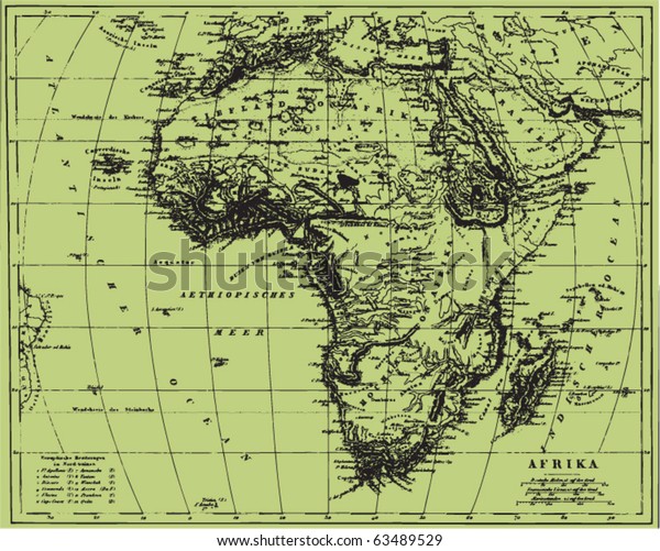 Vector Historical Map Africa Bilderatlas By Stock Vector Royalty Free