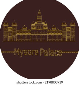 vector of historical monument Mysore Palace, Karnataka, India 