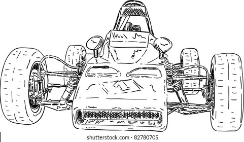 vector - historical super sport car isolated on background