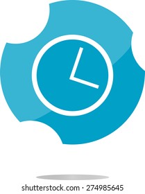 vector History icon on glossy round button