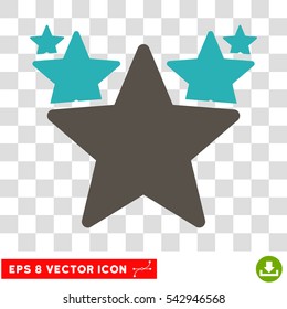 Vector Hit Parade stars EPS vector pictogram. Illustration style is flat iconic bicolor grey and cyan symbol on a transparent background.