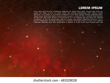 Vector hi-tech abstract colorful background in red color