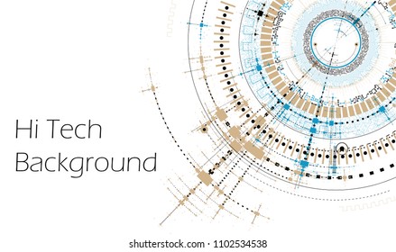 Vector HiTech Background - Technology Diagram Concept - Vector Graphic Template 
