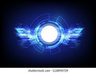 Vector of Hi-tech Circuit, Abstract technology background and innovation technology concept idea. digital futuristic, circle, Sci-fi concept.EPS 10.