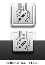 vector hi-tech square circuit board attached labels