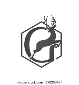 Vector Hive Black Jumping Deer Single Letter G Logo