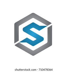Vector Hive Blue Dual Letter S O Logo 