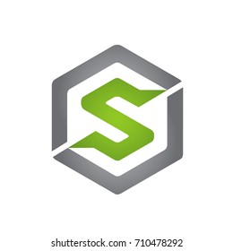 Vector Hive Green Dual Letter S O Logo 