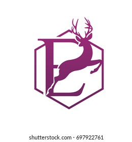 Vector Hive Jumping Deer Letter E Logo