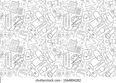 Vector hobby pattern. Hobby seamless background