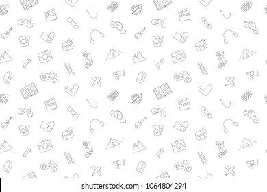 Vector hobby pattern. Hobby seamless background