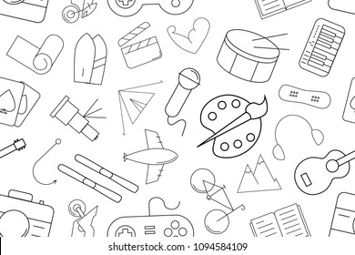 Vector hobby pattern. Hobby seamless background