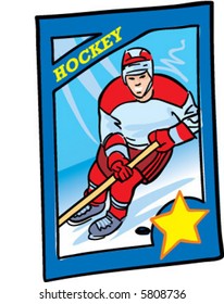 vector Hockey collector card drawing
