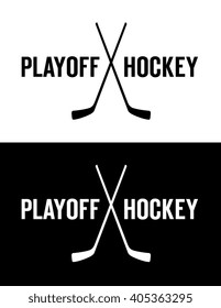 Vector Hockey Emblem in Black and Reverse
