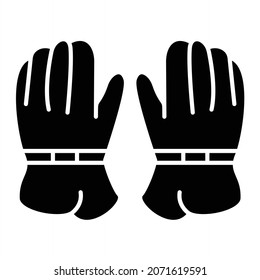  Vector Hockey Gloves Glyph Icon Design
