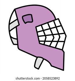 Vector Hockey Helmet Filled Outline Icon Design
