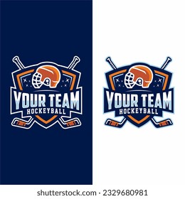 Vector Hockey logo and badge on dark and light background