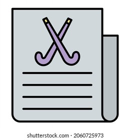 Vector Hockey News Filled Outline Icon Design
