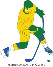 vector, hockey player, graphic, puck, silhouette, illustration, skate, hockey, ice hockey