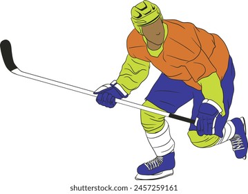 vector, hockey player, graphic, puck, silhouette, illustration, skate, hockey, ice hockey