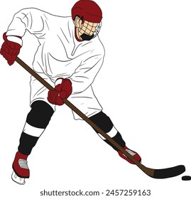 vector, hockey player, graphic, puck, silhouette, illustration, skate, hockey, ice hockey