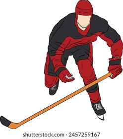 vector, hockey player, graphic, puck, silhouette, illustration, skate, hockey, ice hockey