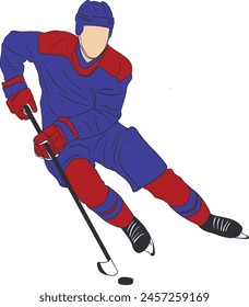 vector, hockey player, graphic, puck, silhouette, illustration, skate, hockey, ice hockey