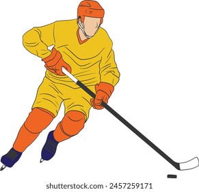 vector, hockey player, graphic, puck, silhouette, illustration, skate, hockey, ice hockey