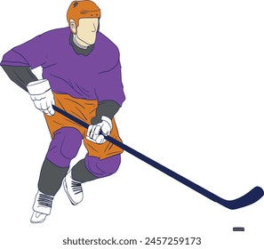 vector, hockey player, graphic, puck, silhouette, illustration, skate, hockey, ice hockey