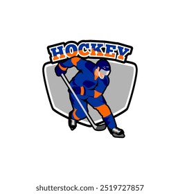 vector hockey player logo design