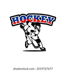 vector hockey player logo template