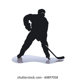 Vector hockey player on ice