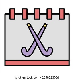 Vector Hockey Schedule Filled Outline Icon Design
