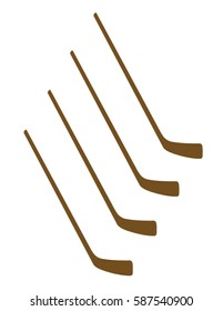 Vector Hockey Stick Set