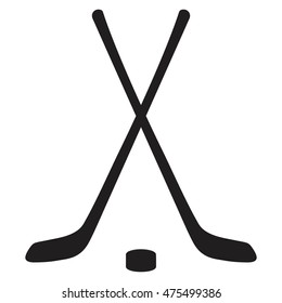 Vector  hockey sticks and puck icon