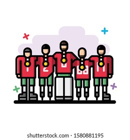 Vector hockey team icon. filled outline